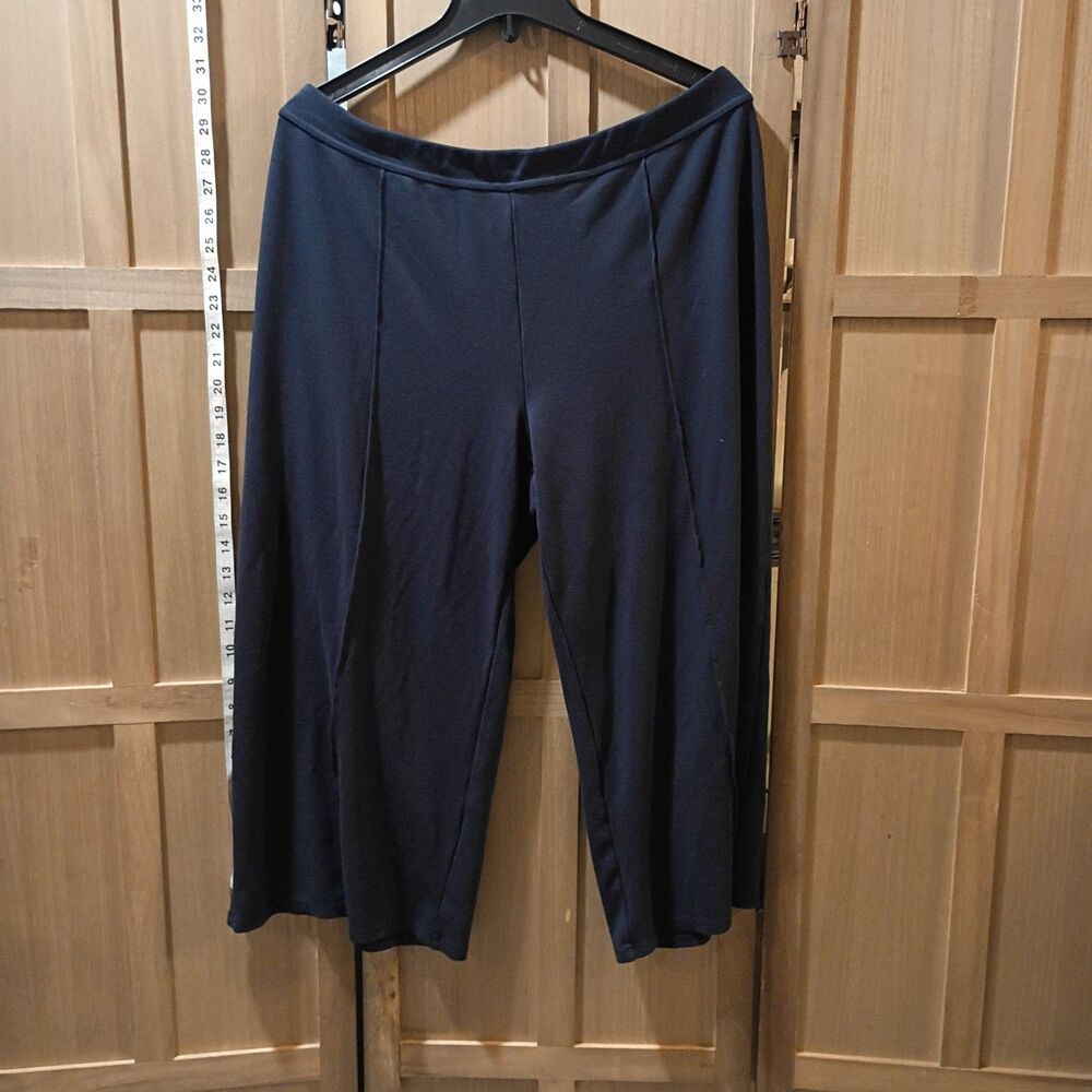 J. Jill cropped navy blue wide leg capris